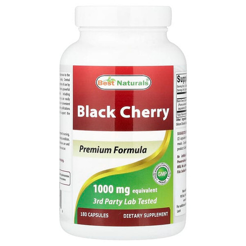 <img alt="Best Naturals, Black Cherry, 1,000 mg, 180 Capsules" title="Best Naturals, Black Cherry, 1,000 mg, 180 Capsules,817716014319"