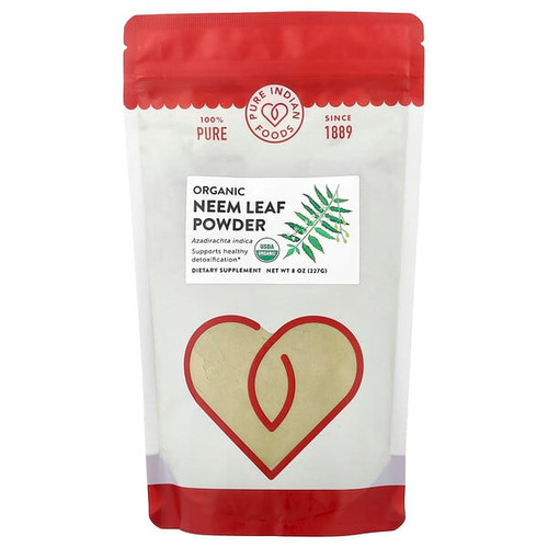 <img alt="Pure Indian Foods, Organic Neem Leaf Powder, 8 oz (227 g)" title="Pure Indian Foods, Organic Neem Leaf Powder, 8 oz (227 g),850013619924"