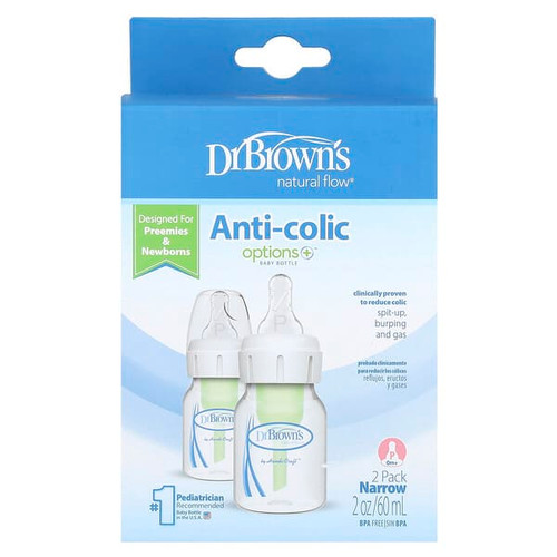 <img alt="Dr. Browns, Natural Flow, Anti-colic Option+ Baby Bottle, P-0 Months +, 2 Pack, 2 oz (60 ml) Each" title="Dr. Browns, Natural Flow, Anti-colic Option+ Baby Bottle, P-0 Months +, 2 Pack, 2 oz (60 ml) Each,072239308219"