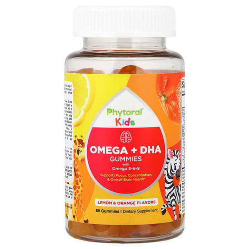 <img alt="Phytoral, Kids, Omega + DHA Gummies with Omega 3-6-9, Lemon & Orange, 60 Gummies" title="Phytoral, Kids, Omega + DHA Gummies with Omega 3-6-9, Lemon & Orange, 60 Gummies,850019770735"