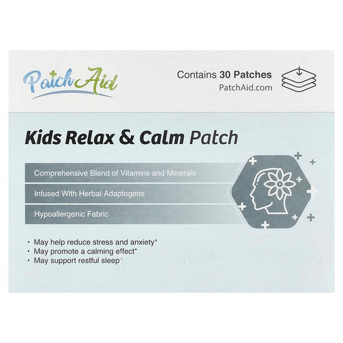 <img alt="PatchAid, Kids Relax & Calm Patch, 30 Patches" title="PatchAid, Kids Relax & Calm Patch, 30 Patches,038407585851"