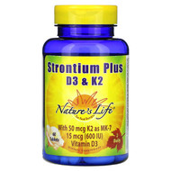 <img alt="Natures Life, Strontium Plus D3 &K2, 60 Tablets" title="Natures Life, Strontium Plus D3 &K2, 60 Tablets,040647857209"