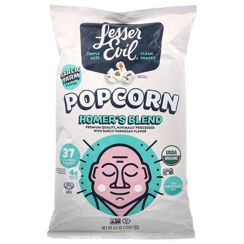 <img alt="LesserEvil, Popcorn, Homers Blend, Garlic Parm, 4.6 oz (130 g)" title="LesserEvil, Popcorn, Homers Blend, Garlic Parm, 4.6 oz (130 g),850045947354"