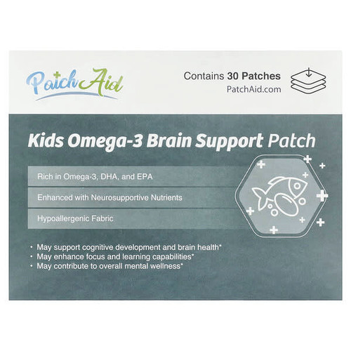 <img alt="PatchAid, Kids Omega-3 Brain Support Patch, 30 Patches" title="PatchAid, Kids Omega-3 Brain Support Patch, 30 Patches,038407585899"