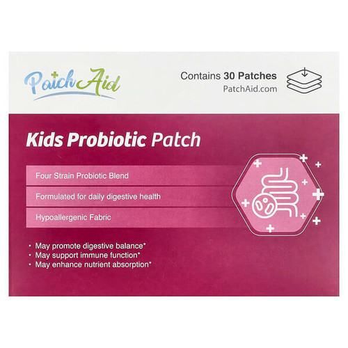 <img alt="PatchAid, Kids Probiotic Patch, 30 Patches" title="PatchAid, Kids Probiotic Patch, 30 Patches,038407585837"