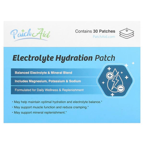 <img alt="PatchAid, Electrolyte Hydration Patch, 30 Patches" title="PatchAid, Electrolyte Hydration Patch, 30 Patches,038407590084"
