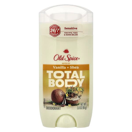 <img alt="Old Spice, Total Body Deodorant, Sensitive, Vanilla + Shea, 3 oz (85 g)" title="Old Spice, Total Body Deodorant, Sensitive, Vanilla + Shea, 3 oz (85 g),012044058923"