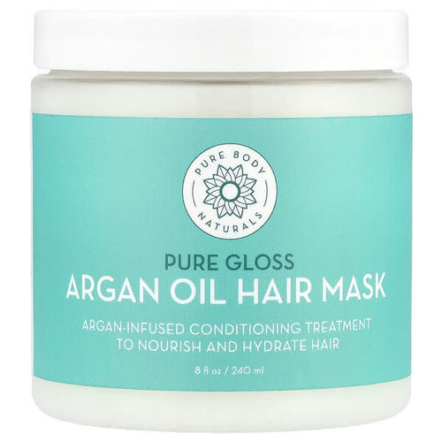 <img alt="Pure Body Naturals, Argan Oil Hair Mask, Pure Gloss , 8 fl oz (240 ml)" title="Pure Body Naturals, Argan Oil Hair Mask, Pure Gloss , 8 fl oz (240 ml),858416007676"