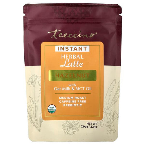 <img alt="Teeccino, Instant Herbal Latte, Hazelnut, Medium Roast, Caffeine Free, 7.9 oz (224 g)" title="Teeccino, Instant Herbal Latte, Hazelnut, Medium Roast, Caffeine Free, 7.9 oz (224 g),795239310104"
