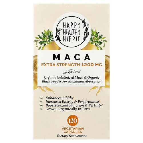 <img alt="Happy Healthy Hippie, Maca, 120 Vegetarian Capsules" title="Happy Healthy Hippie, Maca, 120 Vegetarian Capsules,850044059065"