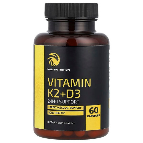 <img alt="Nobi Nutrition, Vitamin K2 + D3, 60 Capsules" title="Nobi Nutrition, Vitamin K2 + D3, 60 Capsules,850018274166"