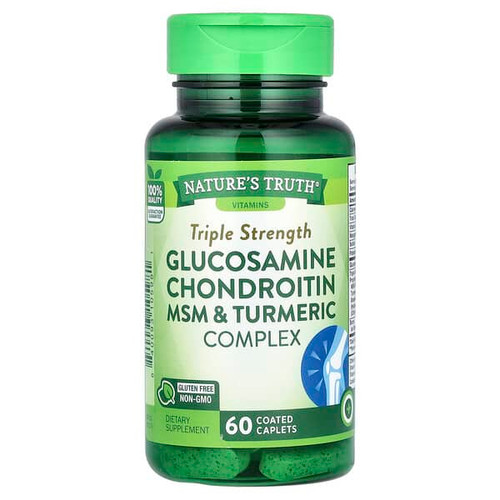 <img alt="Natures Truth, Triple Strength Glucosamine Chondroitin MSM & Turmeric Complex, 60 Coated Caplets" title="Natures Truth, Triple Strength Glucosamine Chondroitin MSM & Turmeric Complex, 60 Coated Caplets,840093105981"