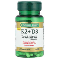 <img alt="Natures Bounty, Vitamin K2 + D3, 30 Vegetable Capsules" title="Natures Bounty, Vitamin K2 + D3, 30 Vegetable Capsules,074312014833"