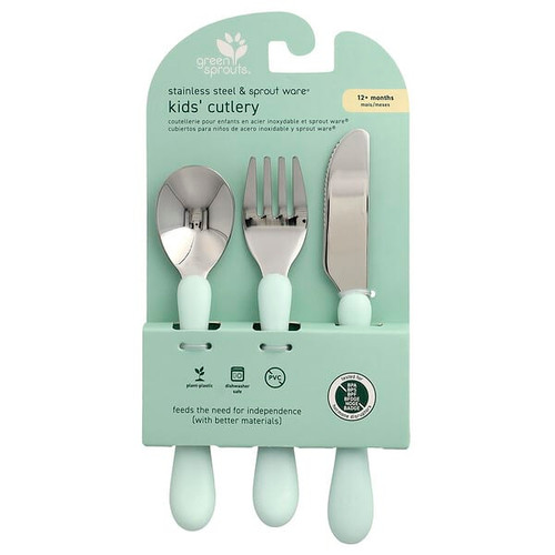 <img alt="Green Sprouts, Stainless Steel & Sprout Ware Kids Cutlery, 12+ Months, 3 Pieces" title="Green Sprouts, Stainless Steel & Sprout Ware Kids Cutlery, 12+ Months, 3 Pieces,715418020037"