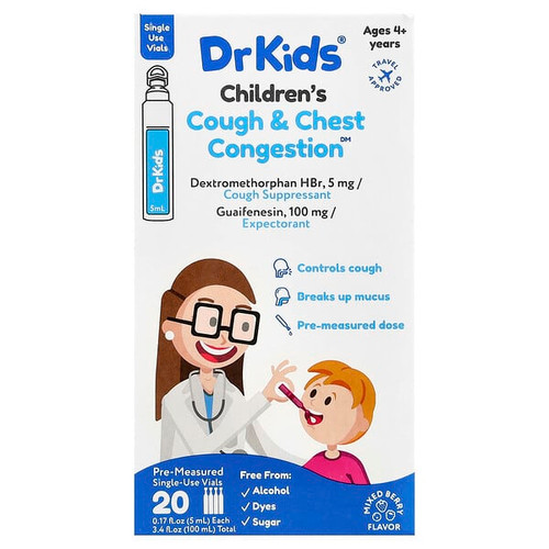 <img alt="DrKids, Childrens Cough & Chest Congestion, Ages 4+ Years, Mix Berry, 20 Single-Use Vials, 0.17 fl oz (5 ml) Each" title="DrKids, Childrens Cough & Chest Congestion, Ages 4+ Years, Mix Berry, 20 Single-Use Vials, 0.17 fl oz (5 ml) Each,313992000874"
