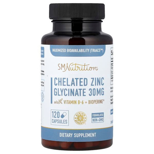 <img alt="SMNutrition, Chelated Zinc Glycinate, 120 Capsules" title="SMNutrition, Chelated Zinc Glycinate, 120 Capsules,850005458463"