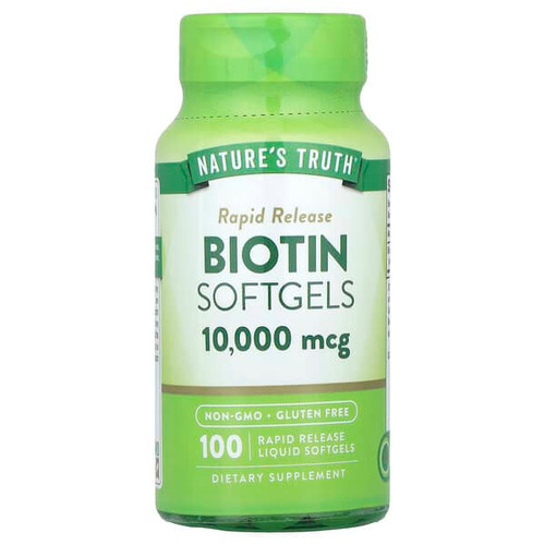 <img alt="Natures Truth, Biotin, 10,000 mcg, 100 Rapid Release Liquid Softgels" title="Natures Truth, Biotin, 10,000 mcg, 100 Rapid Release Liquid Softgels,840093115423"