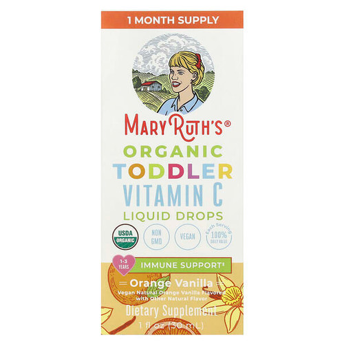 <img alt="MaryRuths, Organic Toddler Vitamin C Liquid Drops, 1-3 Years, Orange Vanilla, 1 fl oz (30 ml)" title="MaryRuths, Organic Toddler Vitamin C Liquid Drops, 1-3 Years, Orange Vanilla, 1 fl oz (30 ml),850018471312"