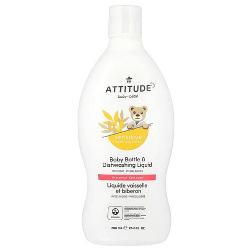<img alt="ATTITUDE, Baby Bottle & Dishwashing Liquid, Unscented, 23.6 fl oz (700 ml)" title="ATTITUDE, Baby Bottle & Dishwashing Liquid, Unscented, 23.6 fl oz (700 ml),626232603187"