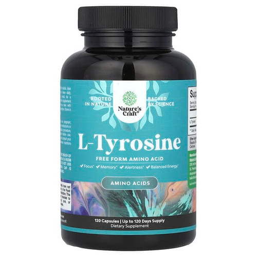 <img alt="Natures Craft, L-Tyrosine, 500 mg, 120 Capsules" title="Natures Craft, L-Tyrosine, 500 mg, 120 Capsules,850034386171"