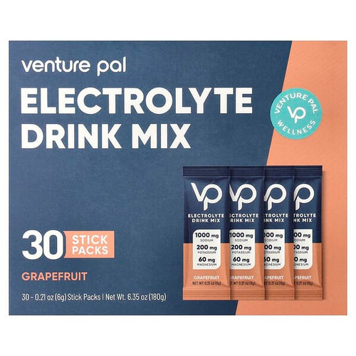 <img alt="Venture Pal, Electrolyte Drink Mix, Grapefruit, 30 Stick Packs, 0.21 oz (6 g) Each" title="Venture Pal, Electrolyte Drink Mix, Grapefruit, 30 Stick Packs, 0.21 oz (6 g) Each,850069412630"