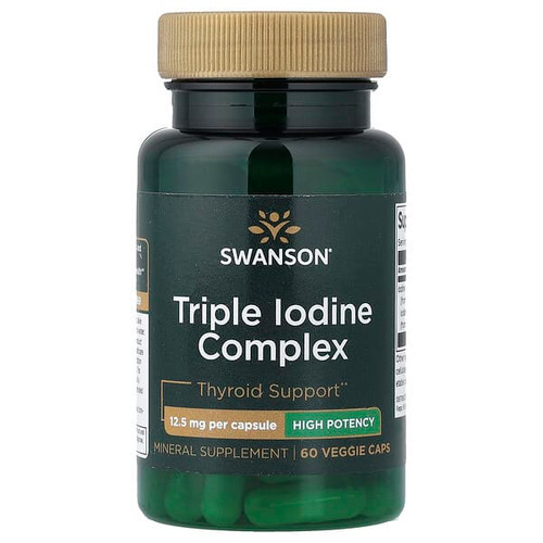 <img alt="Swanson Vitamins, Triple Iodine Complex, 12.5 mg, 60 Veggie Caps" title="Swanson Vitamins, Triple Iodine Complex, 12.5 mg, 60 Veggie Caps,087614028095"