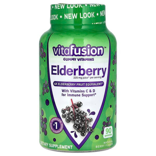 <img alt="VitaFusion, Gummy Vitamins, Elderberry with Vitamins C & D, Natural Berry, 90 Gummies" title="VitaFusion, Gummy Vitamins, Elderberry with Vitamins C & D, Natural Berry, 90 Gummies,027917290096"