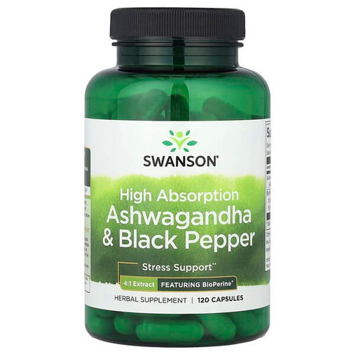 <img alt="Swanson Vitamins, High Absorption Ashwagandha & Black Pepper, 120 Capsules" title="Swanson Vitamins, High Absorption Ashwagandha & Black Pepper, 120 Capsules,087614118222"