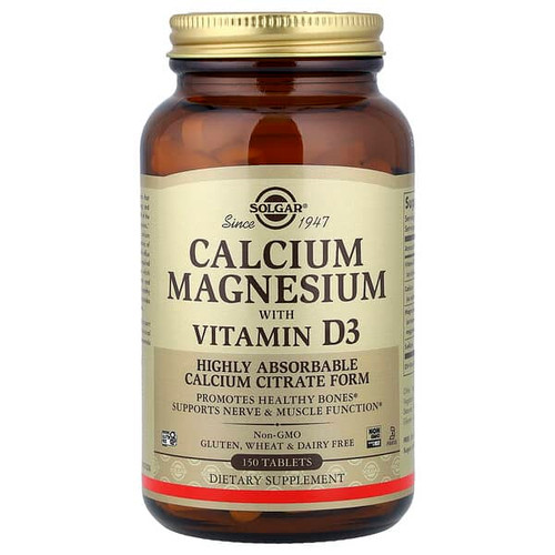 <img alt="Solgar, Calcium Magnesium with Vitamin D3, 150 Tablets" title="Solgar, Calcium Magnesium with Vitamin D3, 150 Tablets,033984005181"