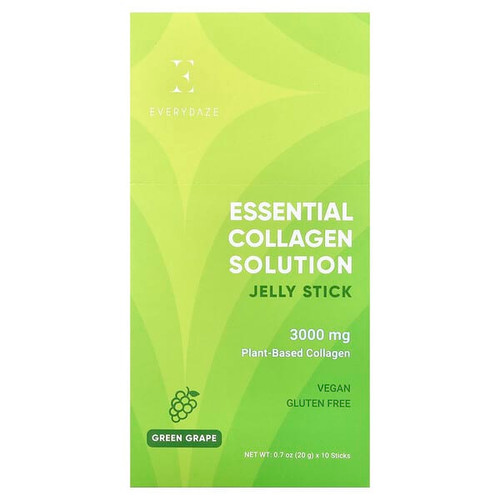 <img alt="Everydaze, Essential Collagen Solution Jelly Stick, Green Grape, 10 Sticks, 0.7 oz (20 g) Each" title="Everydaze, Essential Collagen Solution Jelly Stick, Green Grape, 10 Sticks, 0.7 oz (20 g) Each,8809203078302"