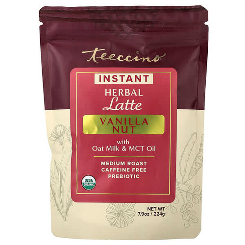 <img alt="Teeccino, Instant Herbal Latte, Vanilla Nut, Medium Roast, Caffeine Free, 7.9 oz (224 g)" title="Teeccino, Instant Herbal Latte, Vanilla Nut, Medium Roast, Caffeine Free, 7.9 oz (224 g),795239310098"