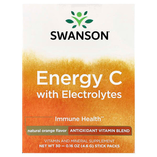 <img alt="Swanson Vitamins, Energy C with Electrolytes, Natural Orange, 30 Stick Packs, 0.16 oz (4.6 g) Each" title="Swanson Vitamins, Energy C with Electrolytes, Natural Orange, 30 Stick Packs, 0.16 oz (4.6 g) Each,087614027814"