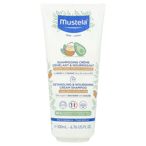 <img alt="Mustela, Baby, Detangling & Nourishing Cream Shampoo, Long, Wavy or Curly Hair, 6.76 fl oz (200 ml)" title="Mustela, Baby, Detangling & Nourishing Cream Shampoo, Long, Wavy or Curly Hair, 6.76 fl oz (200 ml),3504105043452"