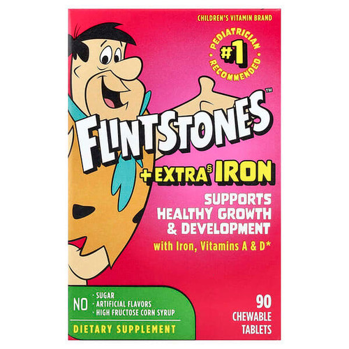 <img alt="Flintstones, Childrens Multivitamin, + Extra Iron, 90 Chewable Tablets" title="Flintstones, Childrens Multivitamin, + Extra Iron, 90 Chewable Tablets,016500599203"