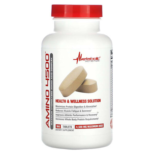 <img alt="Metabolic Nutrition, Amino 4500, 90 Tablets" title="Metabolic Nutrition, Amino 4500, 90 Tablets,764779500900"