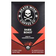 <img alt="Death Wish Coffee, Single-Serve Coffee Pods, Dark Roast, 10 Pods, 0.44 oz (12.5 g) Each" title="Death Wish Coffee, Single-Serve Coffee Pods, Dark Roast, 10 Pods, 0.44 oz (12.5 g) Each,851552005018"