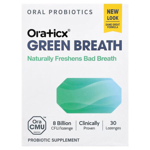 <img alt="Oraticx, Green Breath Oral Probiotics, Mint, 30 Lozenges" title="Oraticx, Green Breath Oral Probiotics, Mint, 30 Lozenges,8809604630062"