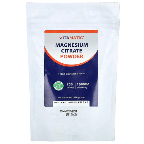 <img alt="Vitamatic, Magnesium Citrate Powder, 8.8 oz (250 g)" title="Vitamatic, Magnesium Citrate Powder, 8.8 oz (250 g),810078475002"