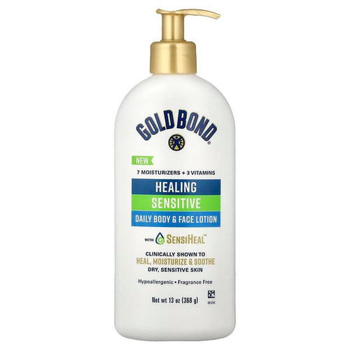 <img alt="Gold Bond, Healing Daily Body & Face Lotion, Dry Sentive Skin, Fragrance Free, 13 oz (368 g)" title="Gold Bond, Healing Daily Body & Face Lotion, Dry Sentive Skin, Fragrance Free, 13 oz (368 g),041167060445"