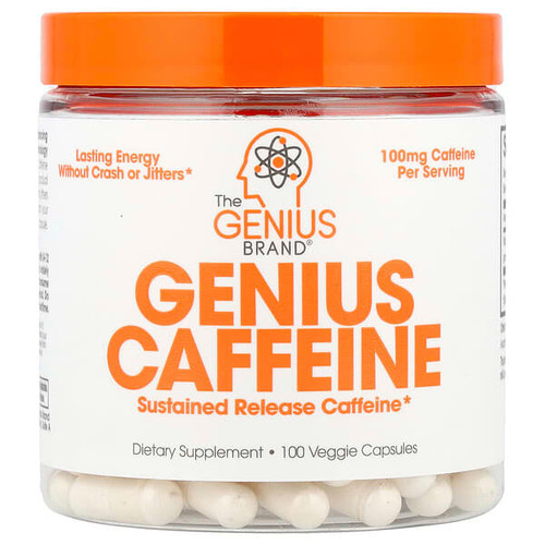 <img alt="The Genius Brand, Genius Caffeine, 100 mg, 100 Veggie Capsules" title="The Genius Brand, Genius Caffeine, 100 mg, 100 Veggie Capsules,860268000279"