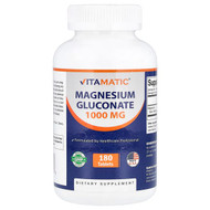 <img alt="Vitamatic, Magnesium Gluconate, 1,000 mg, 180 Tablets" title="Vitamatic, Magnesium Gluconate, 1,000 mg, 180 Tablets,810078476177"