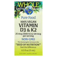 <img alt="Natural Factors, Whole Earth Sea, 100% Vegan Vitamin D3 & K2, 0.5 fl oz (15 ml)" title="Natural Factors, Whole Earth Sea, 100% Vegan Vitamin D3 & K2, 0.5 fl oz (15 ml),068958357478"