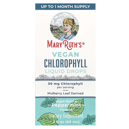 <img alt="MaryRuths, Vegan Chlorophyll Liquid Drops, Peppermint , 50 mg , 2 fl oz (60 ml)" title="MaryRuths, Vegan Chlorophyll Liquid Drops, Peppermint , 50 mg , 2 fl oz (60 ml),850029392194"