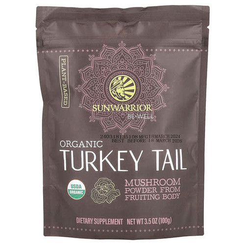 <img alt="Sunwarrior, Be Well, Organic Turkey Tail Mushroom Powder, 3.5 oz (100 g)" title="Sunwarrior, Be Well, Organic Turkey Tail Mushroom Powder, 3.5 oz (100 g),810100921286"