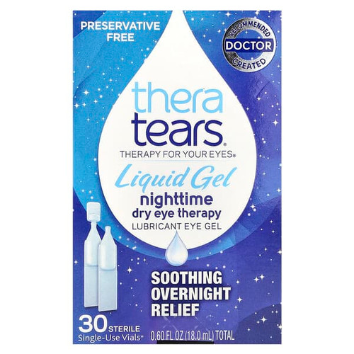<img alt="TheraTears, Nighttime Dry Eye Therapy, Lubricant Eye Gel, 30 Single-Use Vials" title="TheraTears, Nighttime Dry Eye Therapy, Lubricant Eye Gel, 30 Single-Use Vials,358790003306"