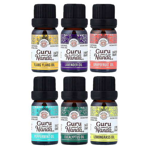 <img alt="GuruNanda, Top 6 Single Oils, Pure & Natural Essential Oils, 6 Pack, 0.33 fl oz (10 ml) Each" title="GuruNanda, Top 6 Single Oils, Pure & Natural Essential Oils, 6 Pack, 0.33 fl oz (10 ml) Each,816212024594"