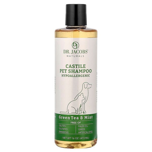 <img alt="Dr. Jacobs Naturals, Castile Pet Shampoo, Green Tea & Mint, 16 oz (473 ml)" title="Dr. Jacobs Naturals, Castile Pet Shampoo, Green Tea & Mint, 16 oz (473 ml),854175005656"