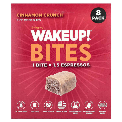 <img alt="Jesses WAKEUP, Rice Crisp Bites, Cinnamon Crunch, 8 Pack, 0.53 oz (15 g) Each" title="Jesses WAKEUP, Rice Crisp Bites, Cinnamon Crunch, 8 Pack, 0.53 oz (15 g) Each,860011727477"