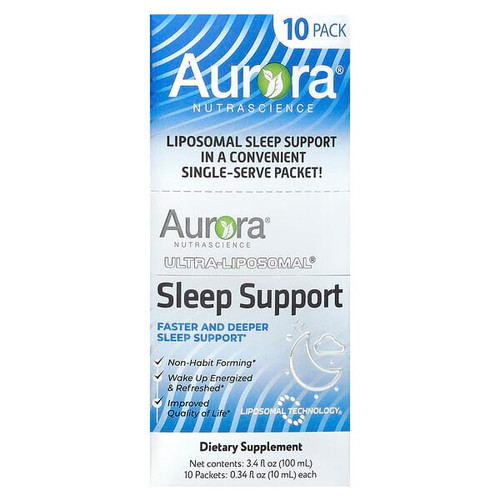 <img alt="Aurora Nutrascience, Ultra-Liposomal, Sleep Support, 10 Packets, 0.34 fl oz (10 ml) Each" title="Aurora Nutrascience, Ultra-Liposomal, Sleep Support, 10 Packets, 0.34 fl oz (10 ml) Each,628504648773"