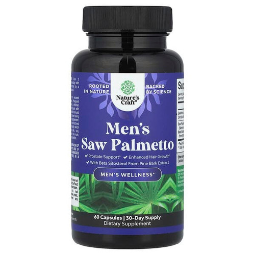 <img alt="Natures Craft, Mens Saw Palmetto, 60 Capsules" title="Natures Craft, Mens Saw Palmetto, 60 Capsules,850054294944"